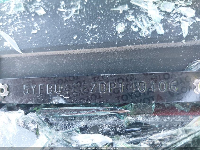 2013 Toyota Corolla Le VIN: 5YFBU4EE7DP140406 Lot: 43395325