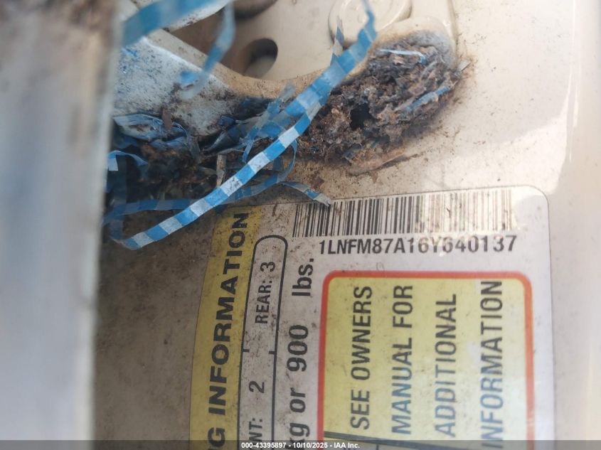 2006 Lincoln Ls V8 VIN: 1LNFM87A16Y640137 Lot: 43395897