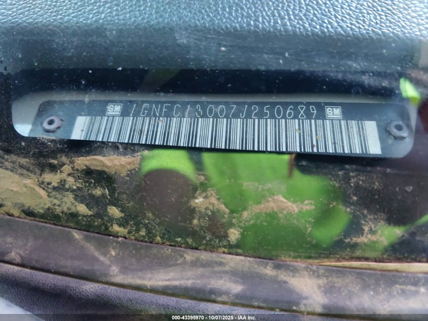 2007 Chevrolet Tahoe Lt VIN: 1GNFC13007J250689 Lot: 43395970