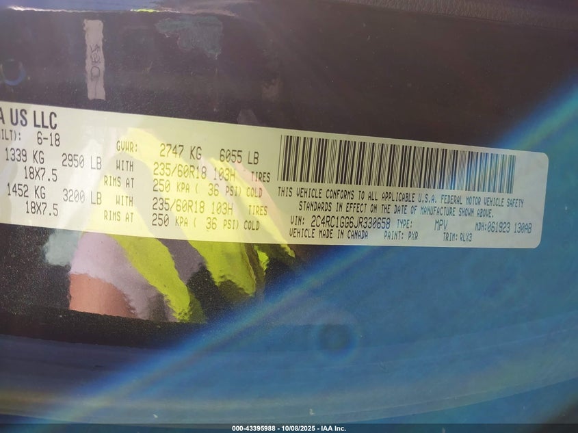 2018 Chrysler Pacifica Limited VIN: 2C4RC1GG6JR330658 Lot: 43395988