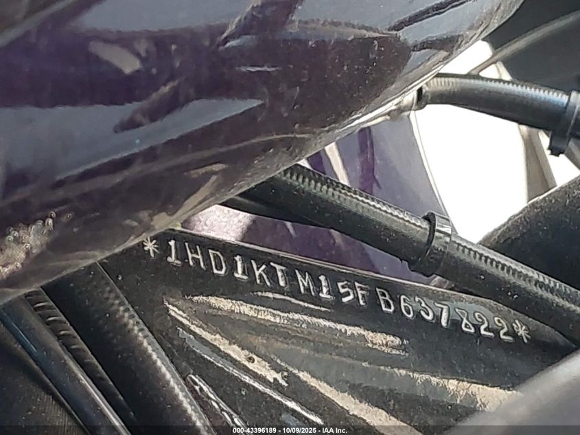 2015 Harley-Davidson Fltrxs Road Glide Special VIN: 1HD1KTM15FB637822 Lot: 43396189