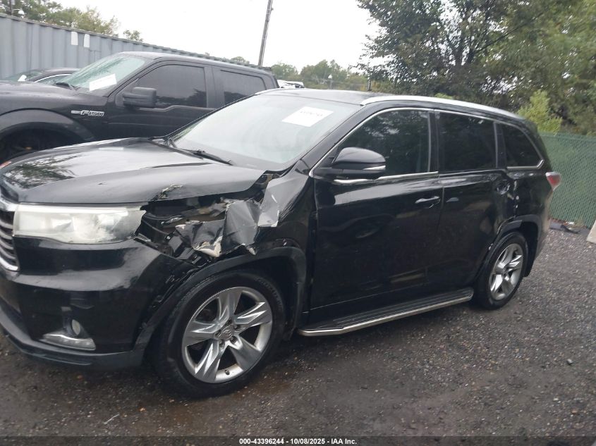 2015 Toyota Highlander Limited V6 VIN: 5TDDKRFH3FS219389 Lot: 43396244