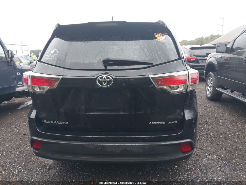 2015 Toyota Highlander Limited V6 VIN: 5TDDKRFH3FS219389 Lot: 43396244