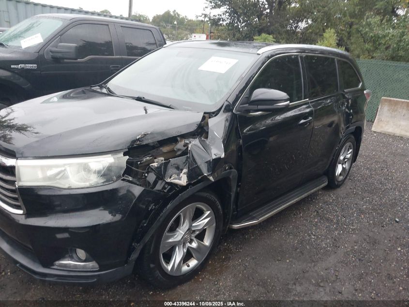 2015 Toyota Highlander Limited V6 VIN: 5TDDKRFH3FS219389 Lot: 43396244