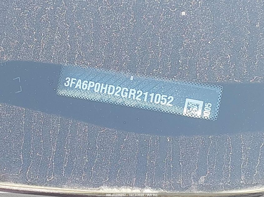 2016 Ford Fusion Se VIN: 3FA6P0HD2GR211052 Lot: 43396282