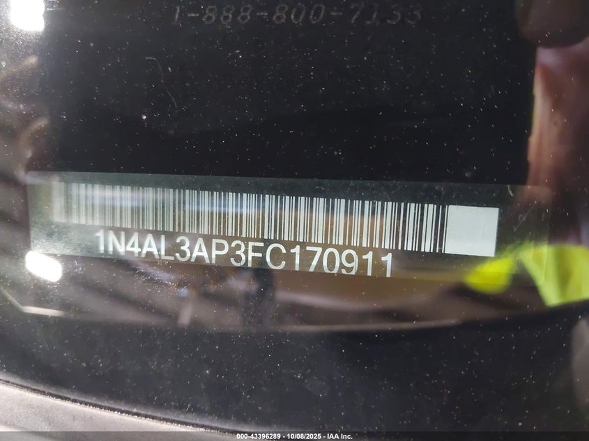 2015 NISSAN ALTIMA 2.5 SV 1N4AL3AP3FC170911