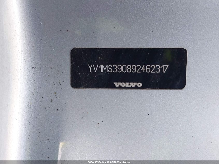 2009 Volvo S40 2.4I VIN: YV1MS390892462317 Lot: 43396414
