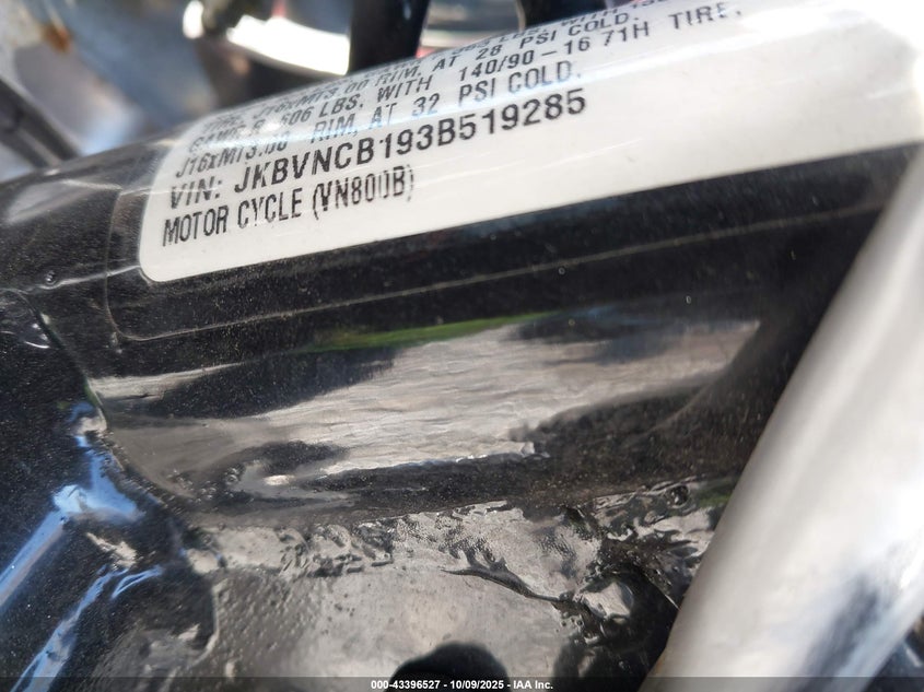 2003 KAWASAKI VN800 B JKBVNCB193B519285