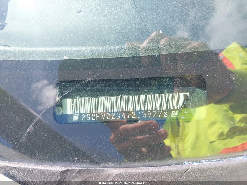 2001 Pontiac Firebird Trans Am VIN: 2G2FV22G412139778 Lot: 43396911