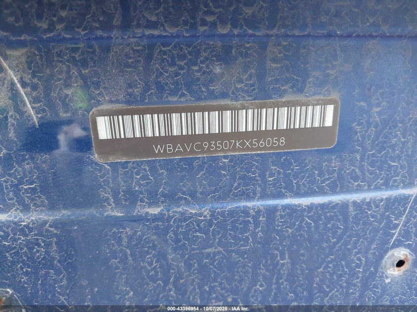 2007 BMW 328Xi VIN: WBAVC93507KX56058 Lot: 43396954