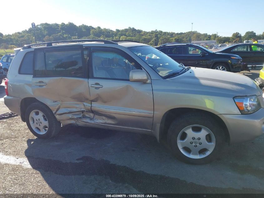 2007 Toyota Highlander Limited V6 VIN: JTEEP21A070228381 Lot: 43396979