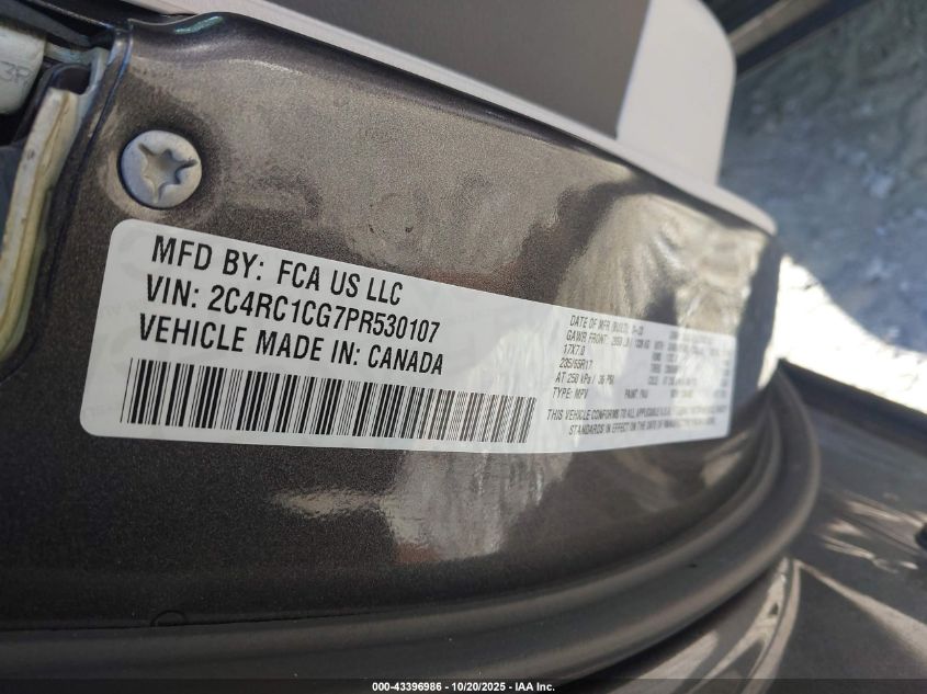 2023 Chrysler Voyager Lx VIN: 2C4RC1CG7PR530107 Lot: 43396986