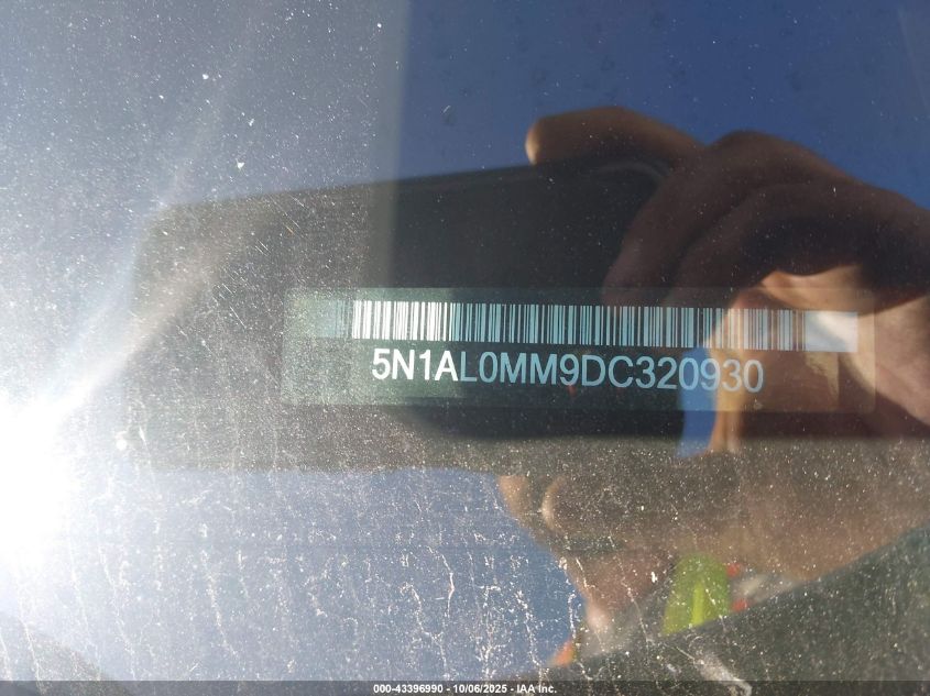 2013 Infiniti Jx35 VIN: 5N1AL0MM9DC320930 Lot: 43396990