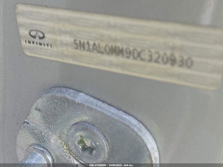 2013 Infiniti Jx35 VIN: 5N1AL0MM9DC320930 Lot: 43396990