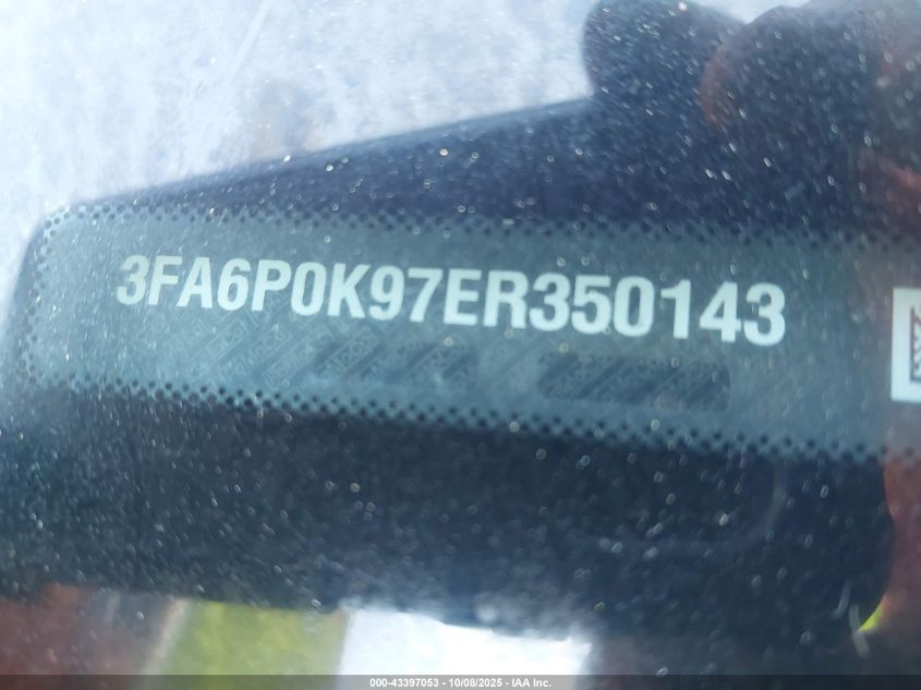 2014 Ford Fusion Titanium VIN: 3FA6P0K97ER350143 Lot: 43397053