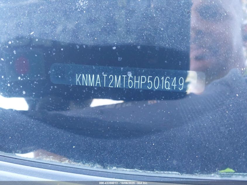 2017 Nissan Rogue Sv VIN: KNMAT2MT6HP501649 Lot: 43398013