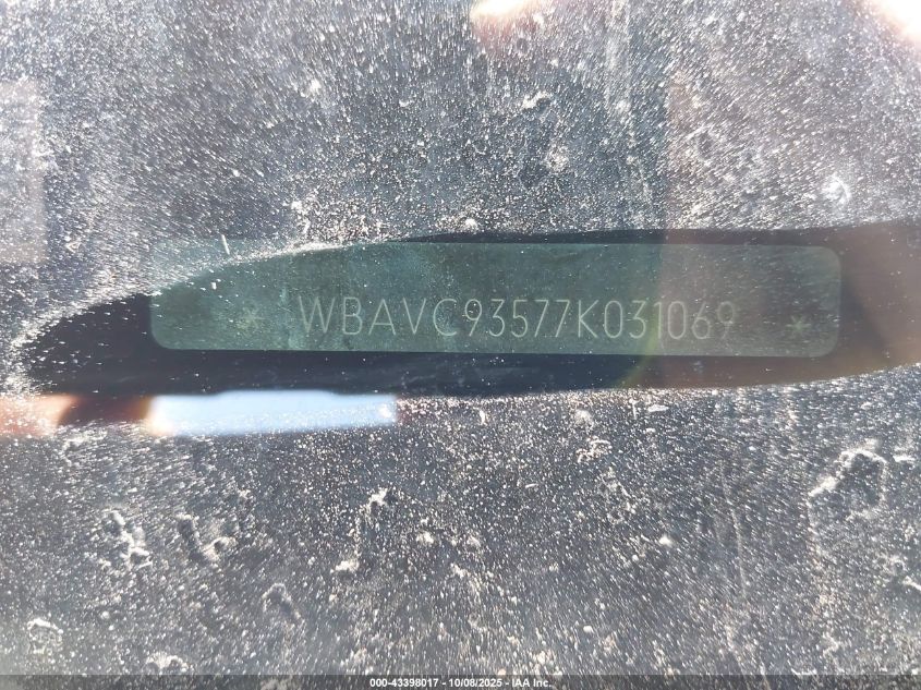 2007 BMW 328Xi VIN: WBAVC93577K031069 Lot: 43398017