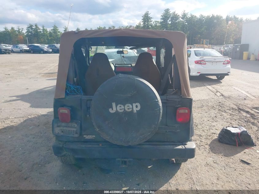 1997 Jeep Wrangler Sport VIN: 1J4FY19SXVP449790 Lot: 43398027
