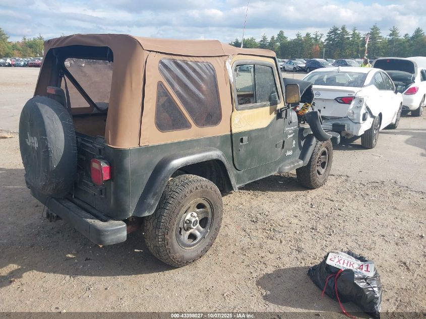 1997 Jeep Wrangler Sport VIN: 1J4FY19SXVP449790 Lot: 43398027