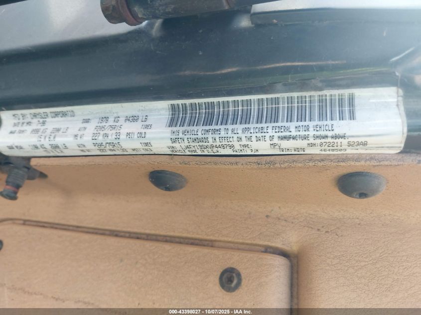 1997 Jeep Wrangler Sport VIN: 1J4FY19SXVP449790 Lot: 43398027