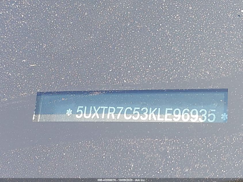 2019 BMW X3 Sdrive30I VIN: 5UXTR7C53KLE96935 Lot: 43398076