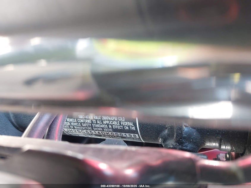 2013 Honda Cb1100 VIN: JH2SC6514DK000198 Lot: 43398108