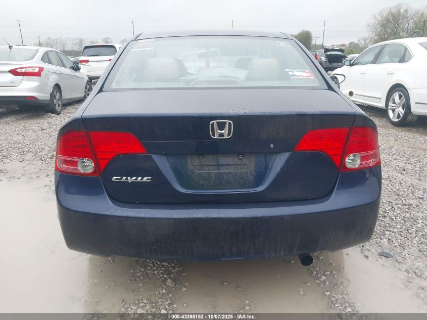 2008 Honda Civic Lx VIN: 1HGFA165X8L036192 Lot: 43398152