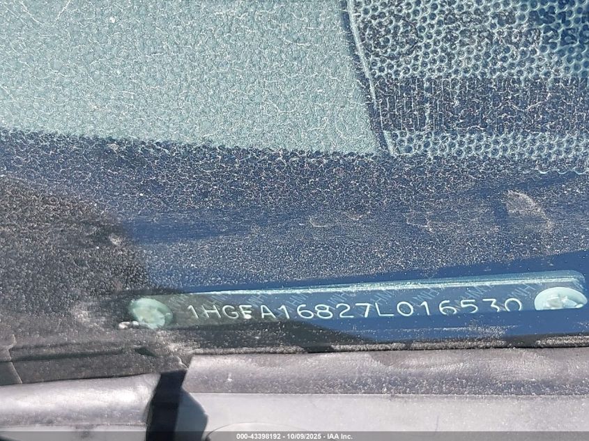 2007 Honda Civic Ex VIN: 1HGFA16827L016530 Lot: 43398192