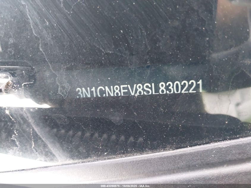 2025 Nissan Versa 1.6 Sv VIN: 3N1CN8EV8SL830221 Lot: 43398575