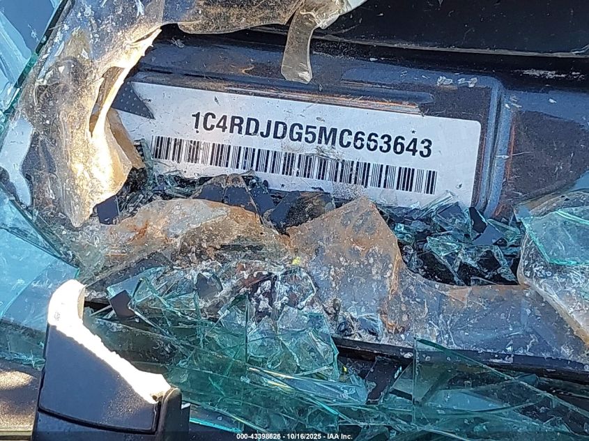 2021 Dodge Durango Gt Plus Awd VIN: 1C4RDJDG5MC663643 Lot: 43398626