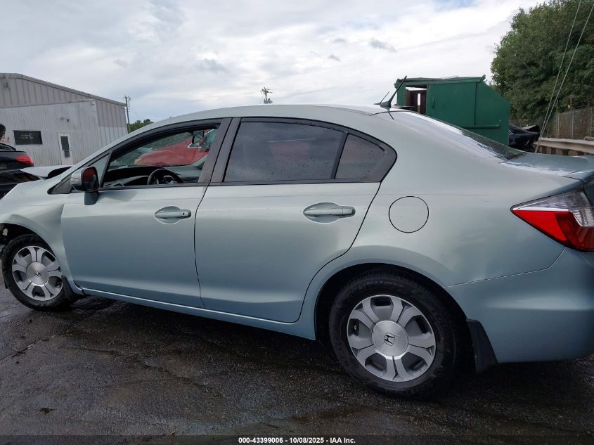 2012 Honda Civic Hybrid VIN: JHMFB4F35CS001309 Lot: 43399006