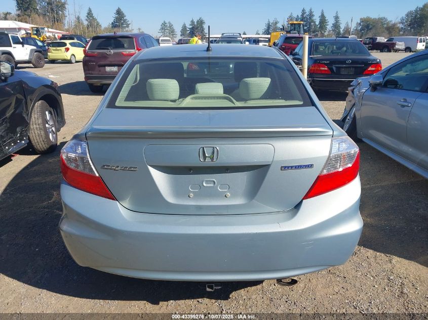 2012 Honda Civic Hybrid VIN: JHMFB4F21CS008409 Lot: 43399276