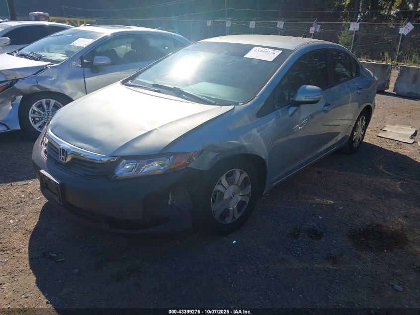 2012 Honda Civic Hybrid VIN: JHMFB4F21CS008409 Lot: 43399276