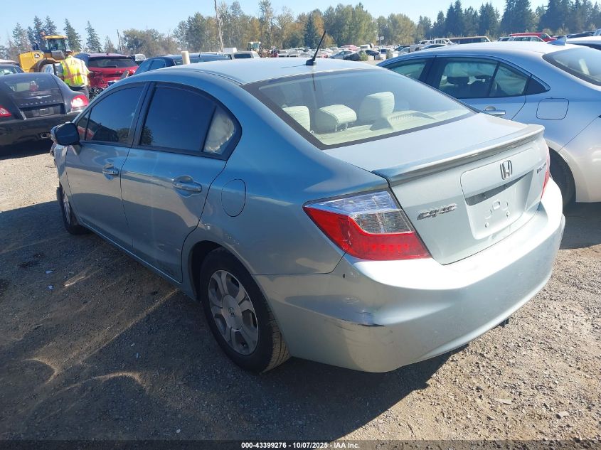 2012 Honda Civic Hybrid VIN: JHMFB4F21CS008409 Lot: 43399276
