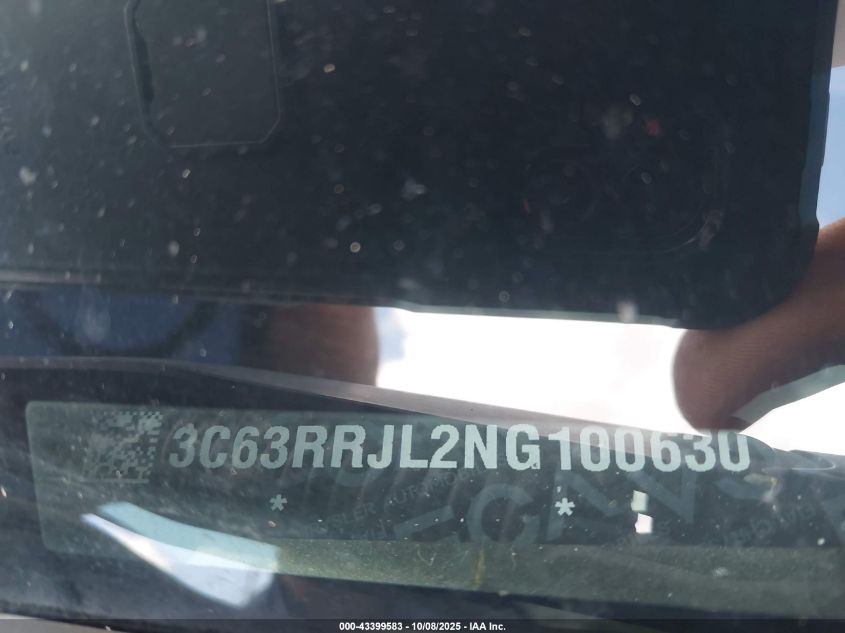 2022 Ram 3500 Laramie 4X4 8' Box VIN: 3C63RRJL2NG100630 Lot: 43399583