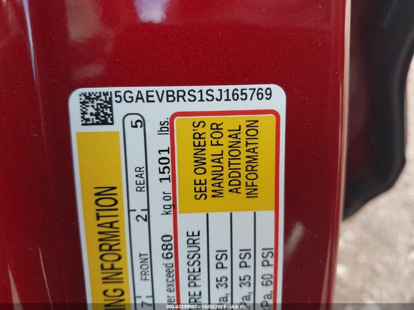 2025 Buick Enclave Sport Touring Fwd VIN: 5GAEVBRS1SJ165769 Lot: 43399907