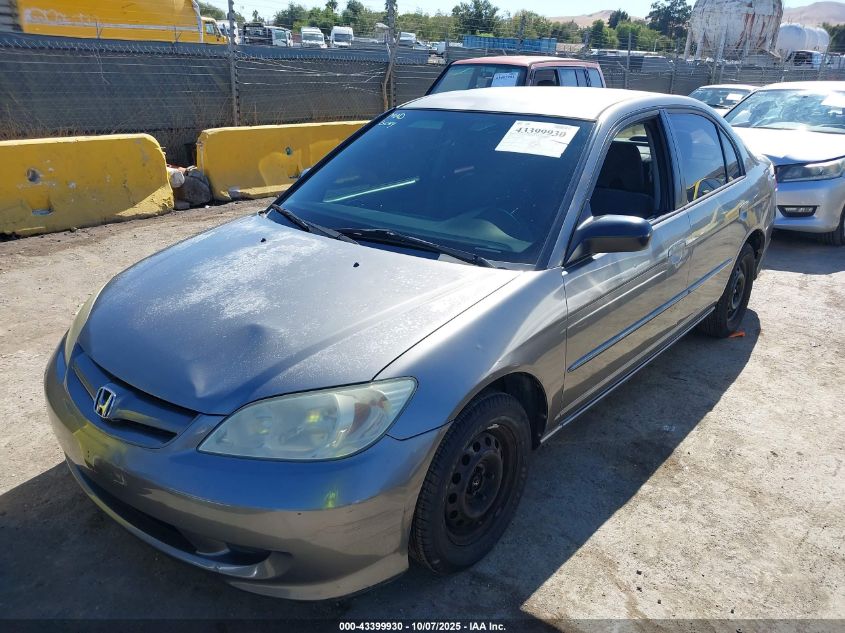 2005 Honda Civic Lx VIN: 2HGES16515H527218 Lot: 43399930