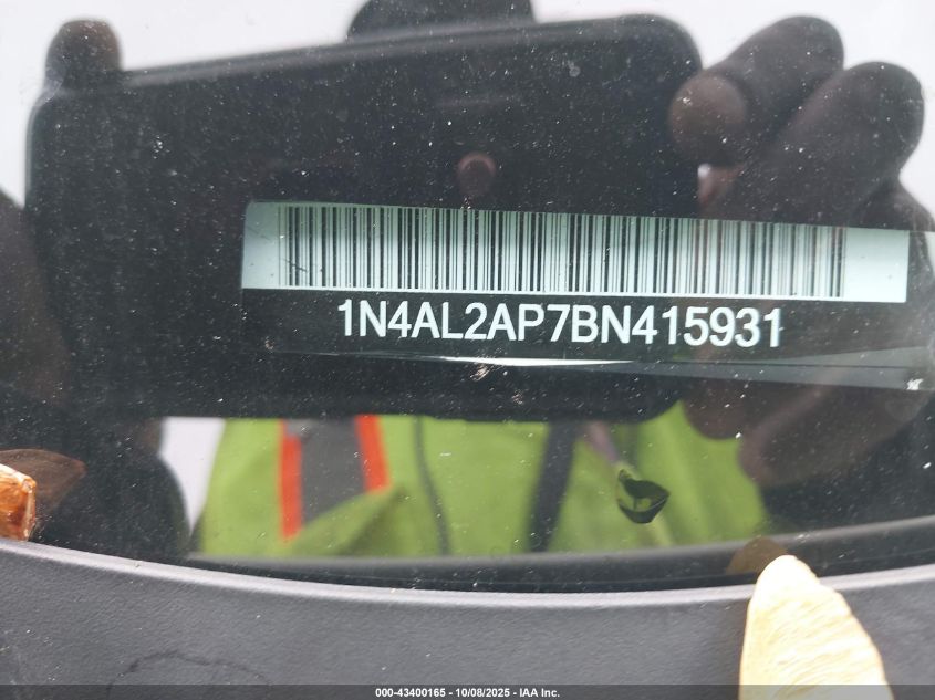 2011 Nissan Altima 2.5 S VIN: 1N4AL2AP7BN415931 Lot: 43400165