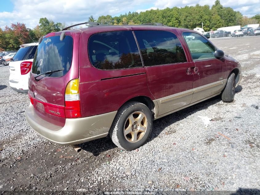 1999 Mercury Villager Estate/Sport VIN: 4M2XV11TXXDJ28239 Lot: 43400276