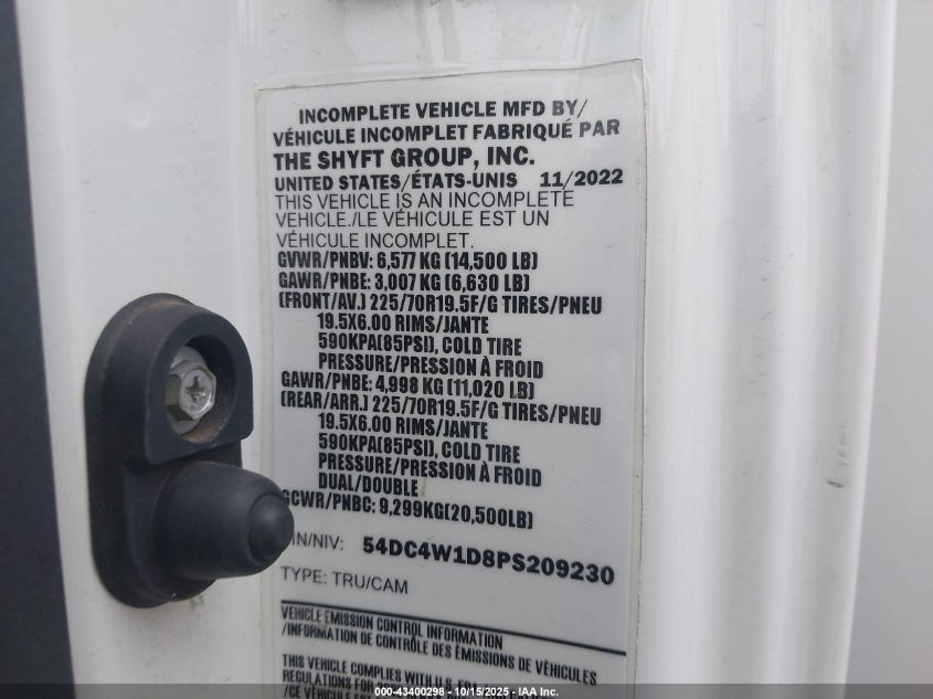 2023 Isuzu Npr Hd VIN: 54DC4W1D8PS209230 Lot: 43400298