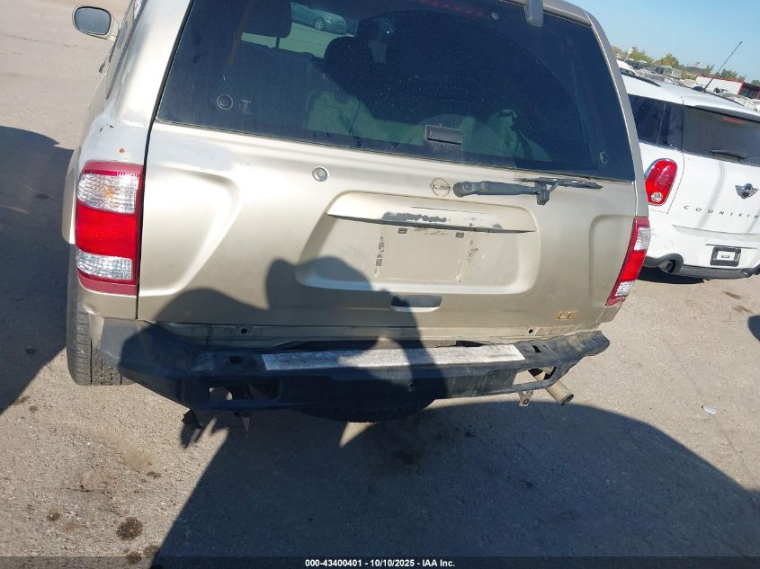 2002 Nissan Pathfinder Le VIN: JN8DR09Y62W726059 Lot: 43400401