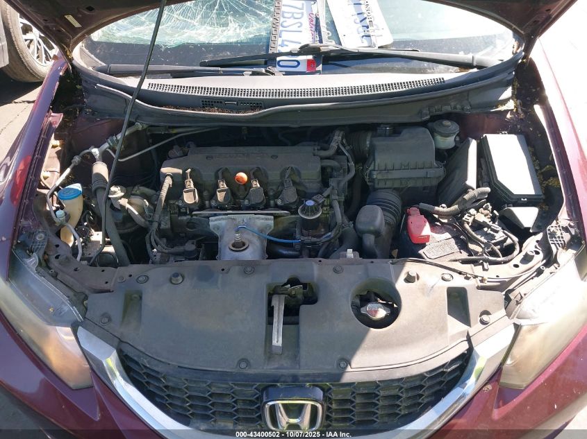 2013 Honda Civic Ex VIN: 19XFB2F89DE252078 Lot: 43400502