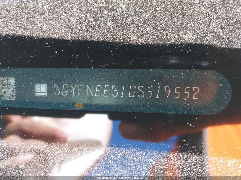 2016 Cadillac Srx Luxury Collection VIN: 3GYFNEE31GS519552 Lot: 43400534