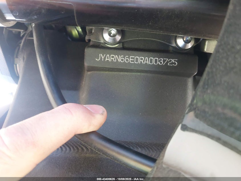 2024 Yamaha Yzfr1 VIN: JYARN66E0RA003725 Lot: 43400626