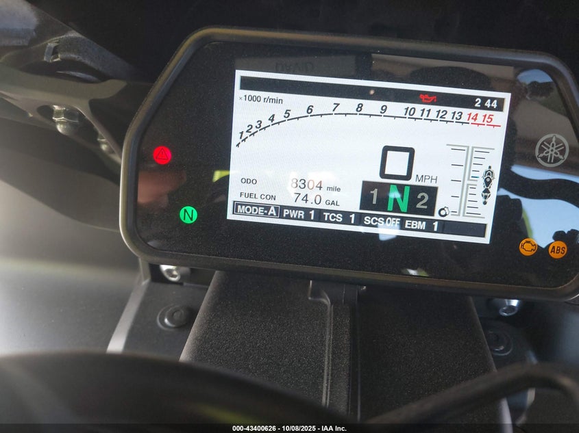 2024 Yamaha Yzfr1 VIN: JYARN66E0RA003725 Lot: 43400626