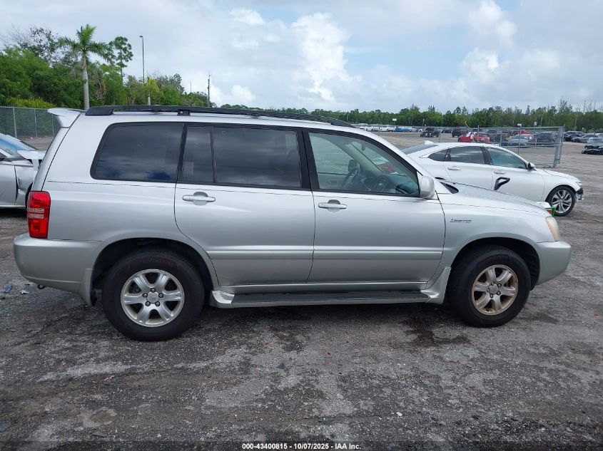 2002 Toyota Highlander Limited V6 VIN: JTEHF21A420045381 Lot: 43400815