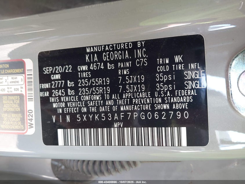 2023 KIA SPORTAGE SX-PRESTIGE 5XYK53AF7PG062790