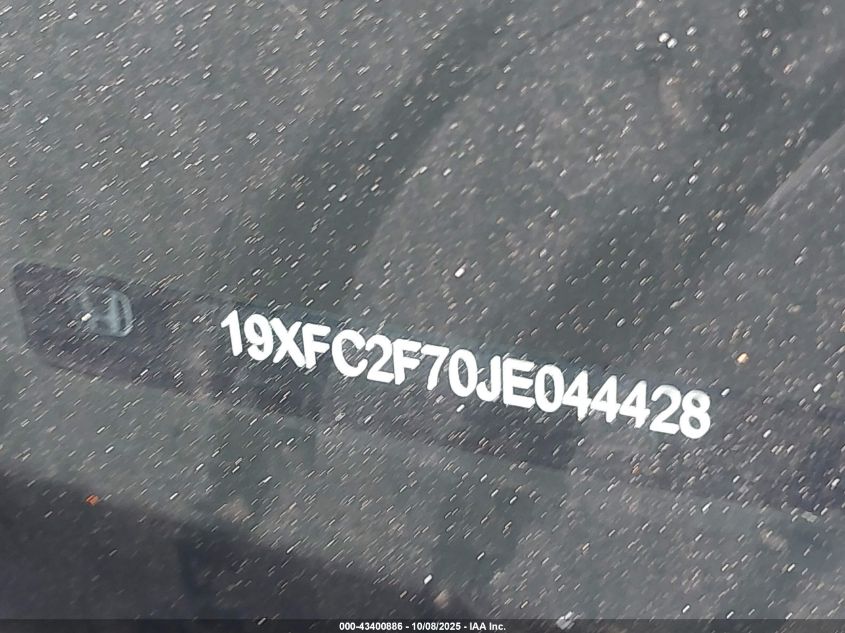 2018 Honda Civic Ex VIN: 19XFC2F70JE044428 Lot: 43400886