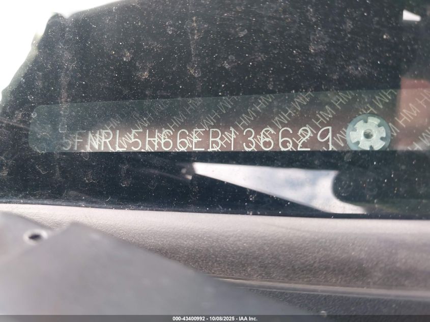 2014 Honda Odyssey Ex-L VIN: 5FNRL5H66EB136629 Lot: 43400992