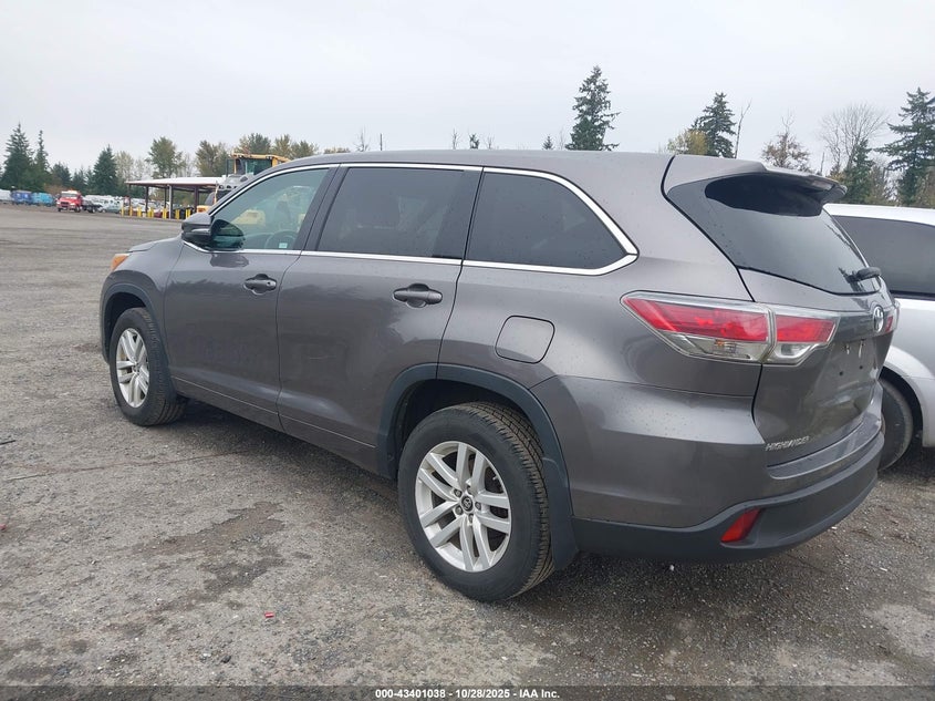 Vin: 5tdbkrfh4gs314357, lot: 43895803, toyota highlander le v6 20163